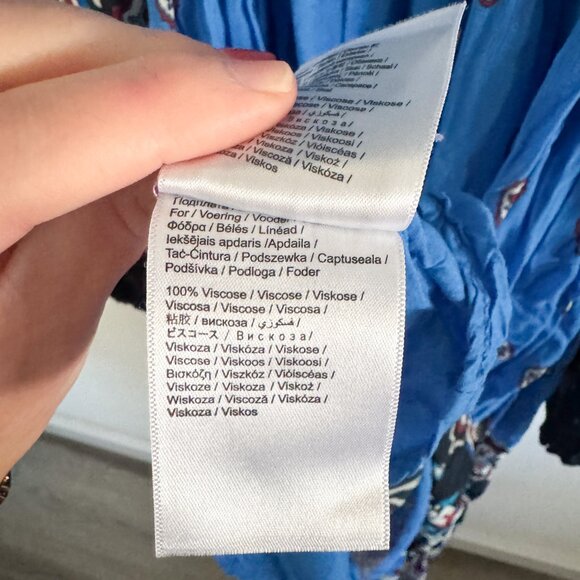 Farm Rio Blue Anika Tiles Maxi Dress S - Picture 7 of 7